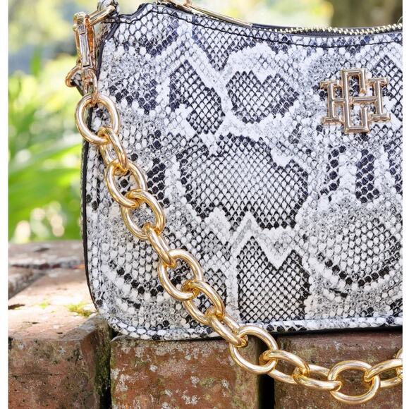 Joan Snake Print Crossbody Charcoal White - Picture 4 of 11